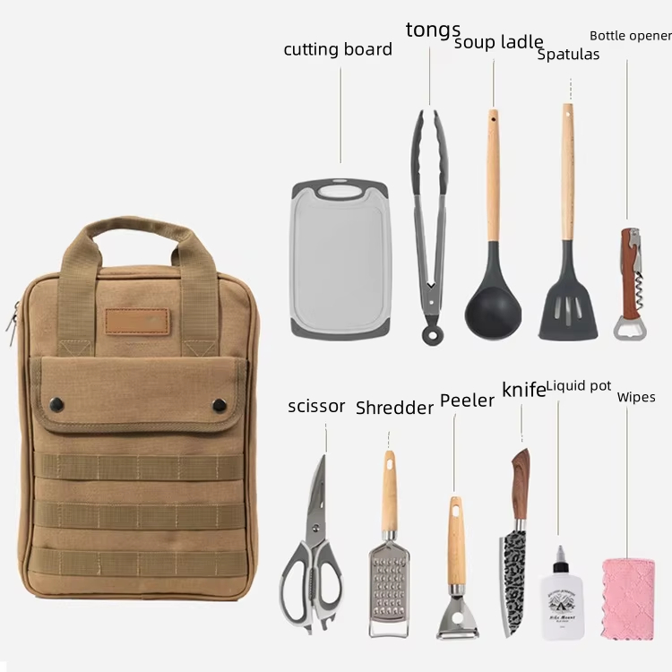 Camping Cooking Utensil Bag - Zestaw akcesoriów do gotowania na kempingu,