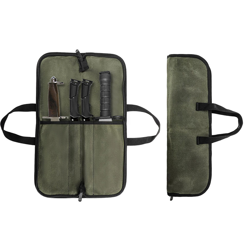 Camping Cooking Rack - Torba na noże z woskowanego płótna,