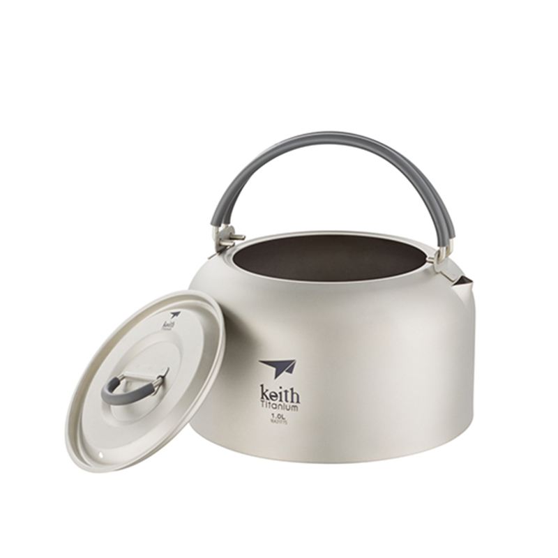 Camping Cooking System - Czajnik tytanowy Keith 1L, sztućce bakteriostatyczne,