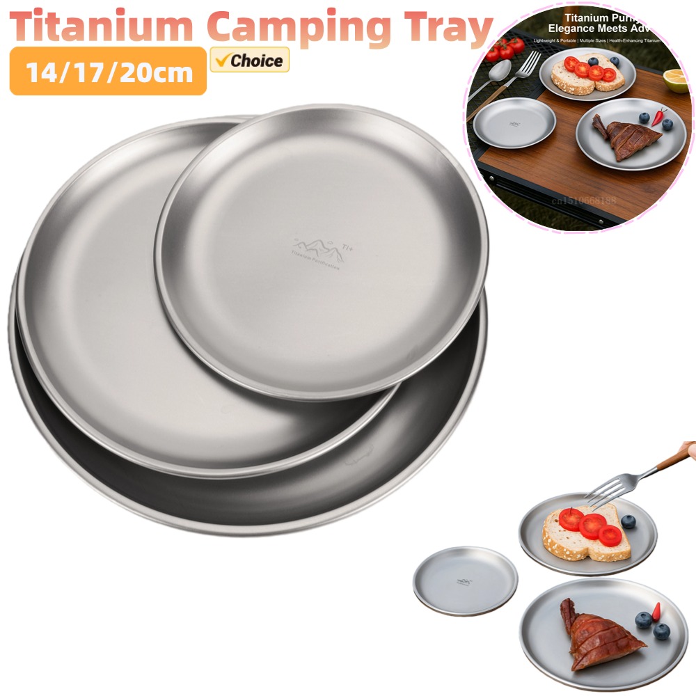 Camping Cooking Cup - Talerz kempingowy tytanowy 14/17/20 cm, zestaw