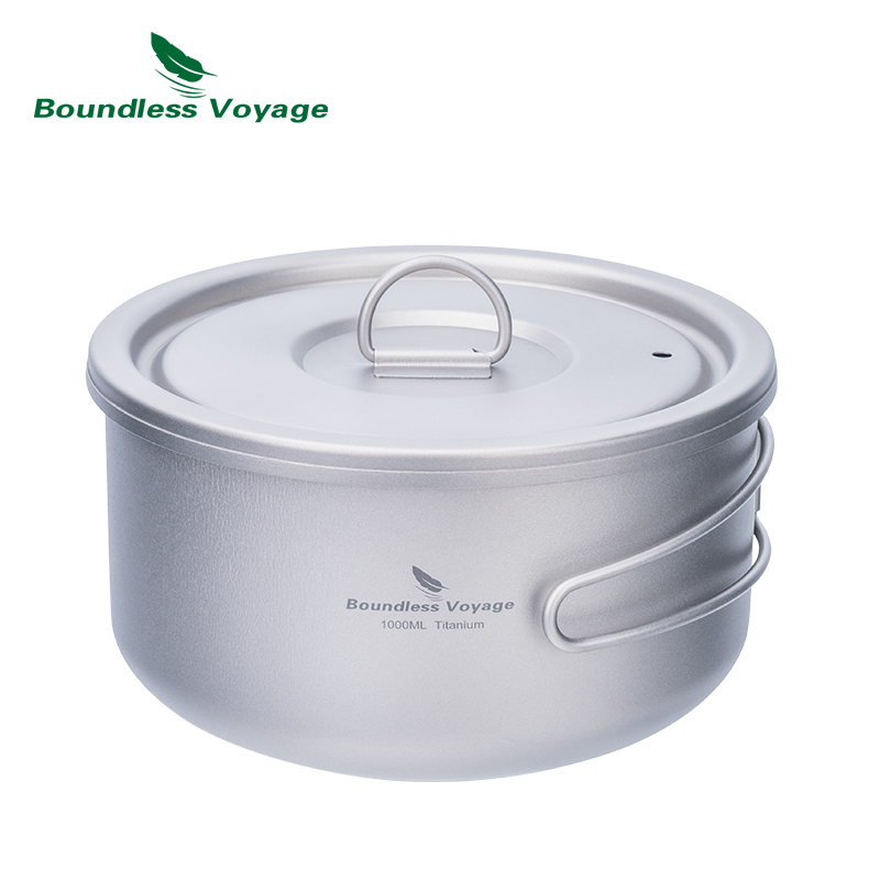 Camping Cooking System - Boundless Voyage Tytanowy garnek kempingowy z