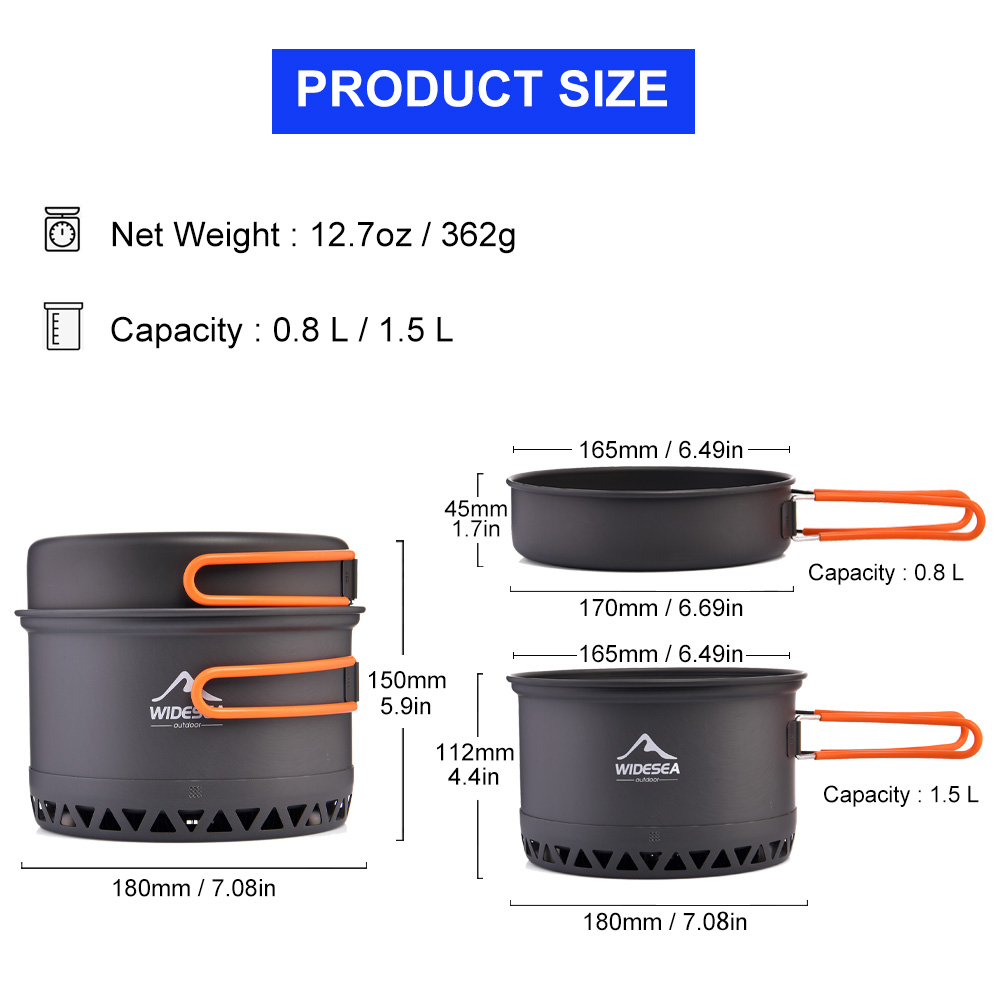 Widesea garnek kempingowy 1.3L – Camping Cooking Bundle recenzja i cena